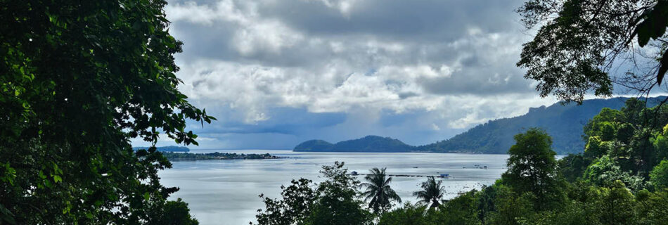 The view from the mountain at Banda Neira at the Banda Islands Indonesia