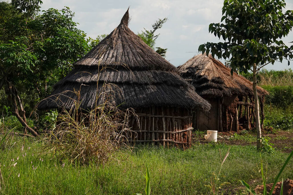 Local houses called manyattas in Loporokocho in the Karamoja region Uganda
