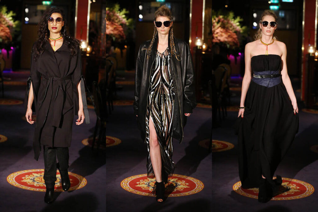 JANBOELO models showcasing elegant evening wear.