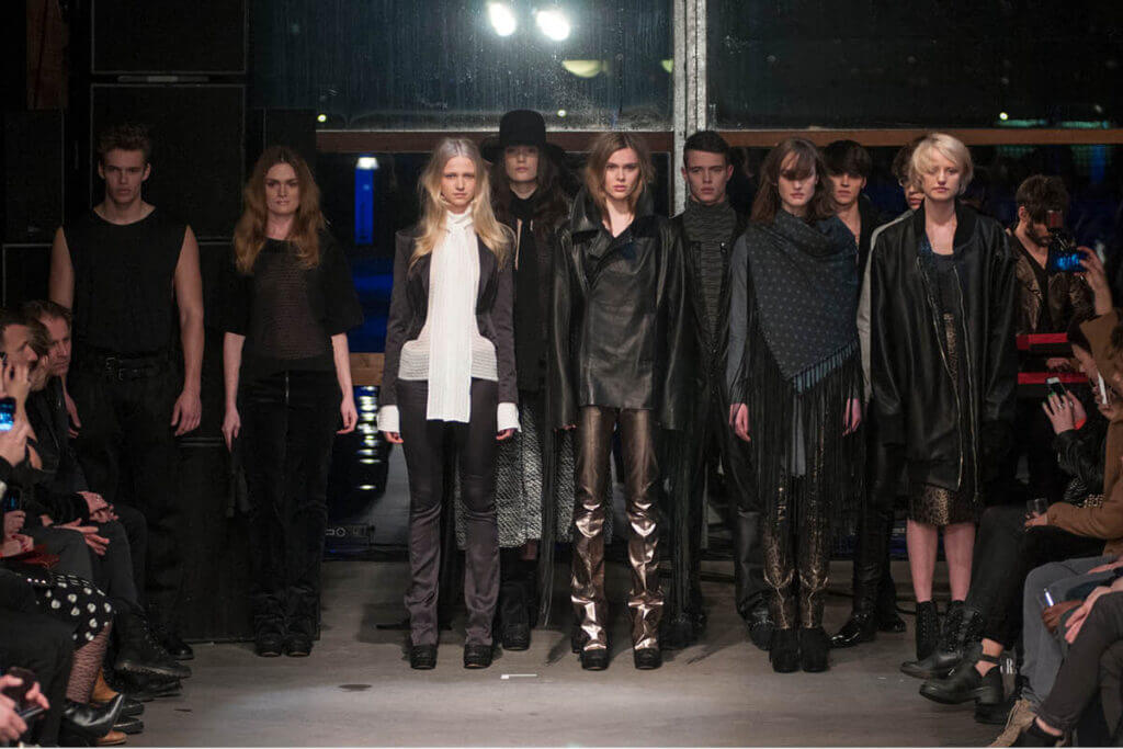 JANBOELO Fall Winter 2013 2014 collection, models during the shows finale
