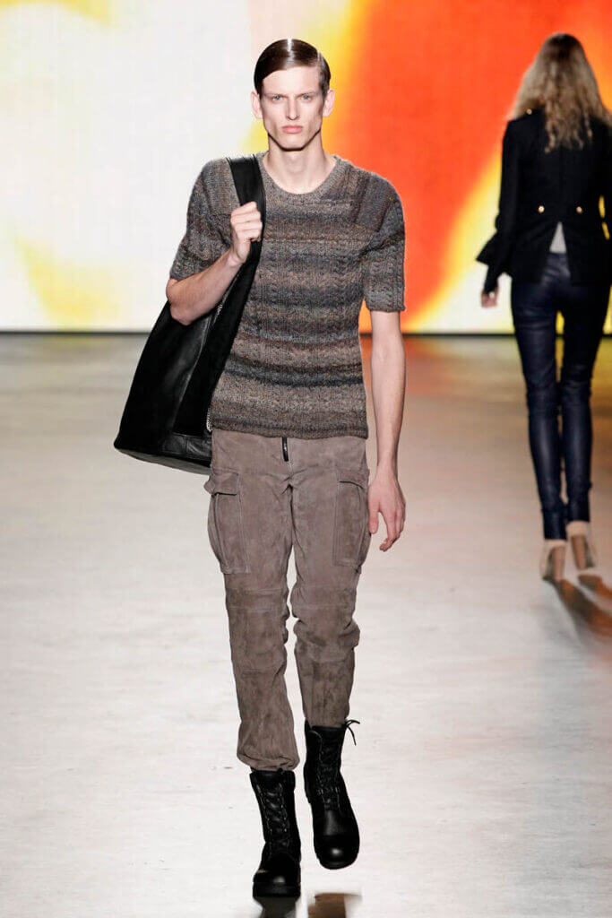 JANBOELO show Spring Summer 2013 collection Model walking in casual fashion outfit.