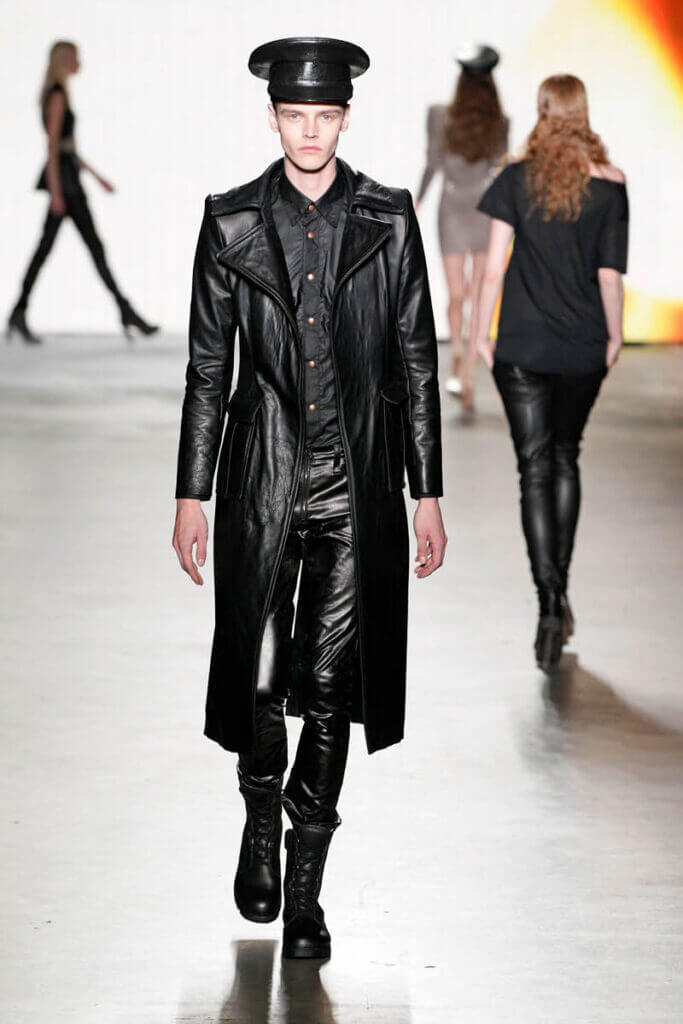 JANBOELO show Spring Summer 2013 collection military inspired outfit shown by male model