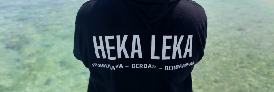 A tshirt with the heka leka logo at the beach on Saparua Island Maluku Indonesia