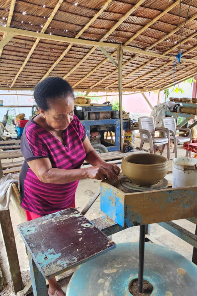 woman at the pottery workshop as part of making on Saparua Island in the Moluccas