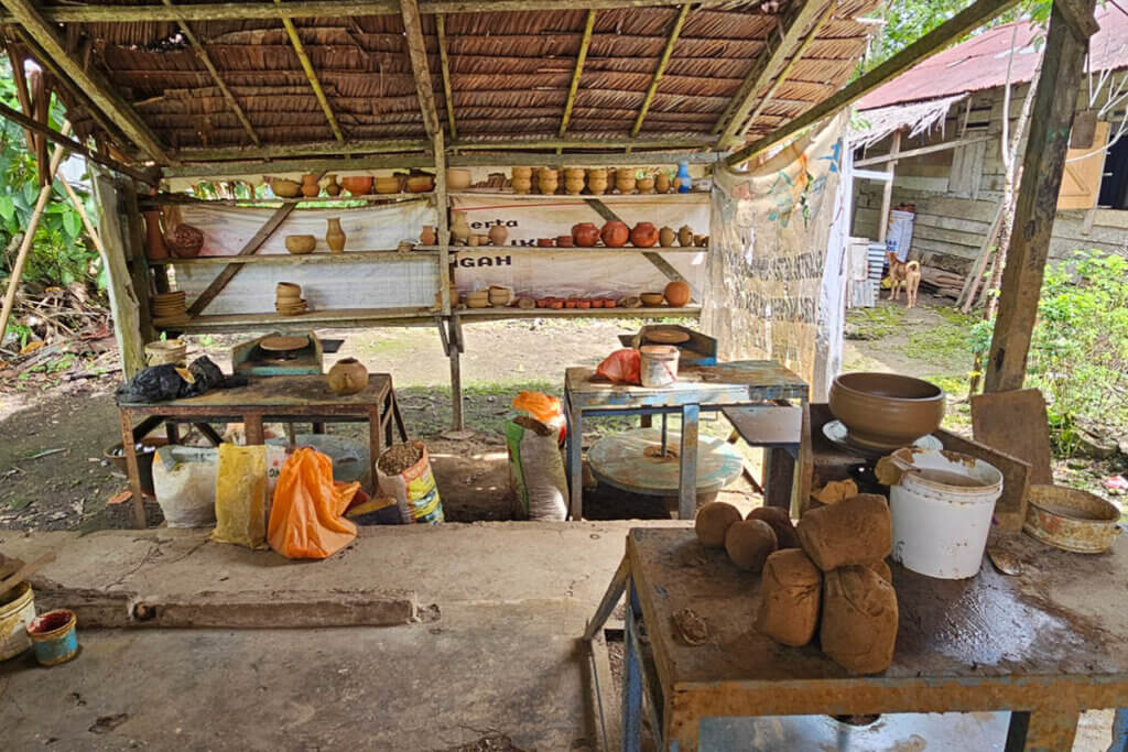 Traditional artisan workshop where handmade objects are created