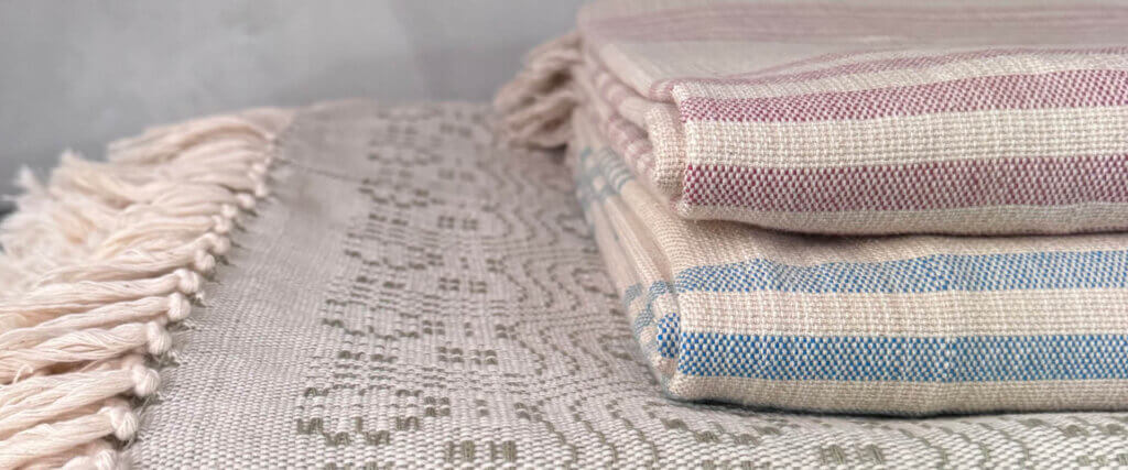 Small imperfections in handmade fabrics from Uganda